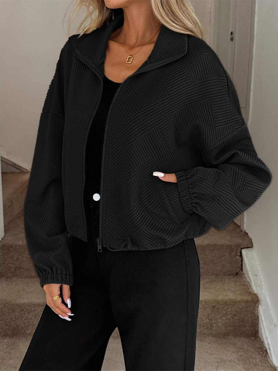 Navy Collared Short Jacket — view 7