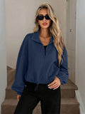 Navy Collared Short Jacket — view 5