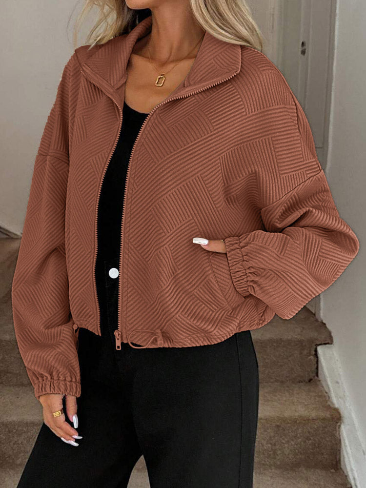 Navy Collared Short Jacket — view 9