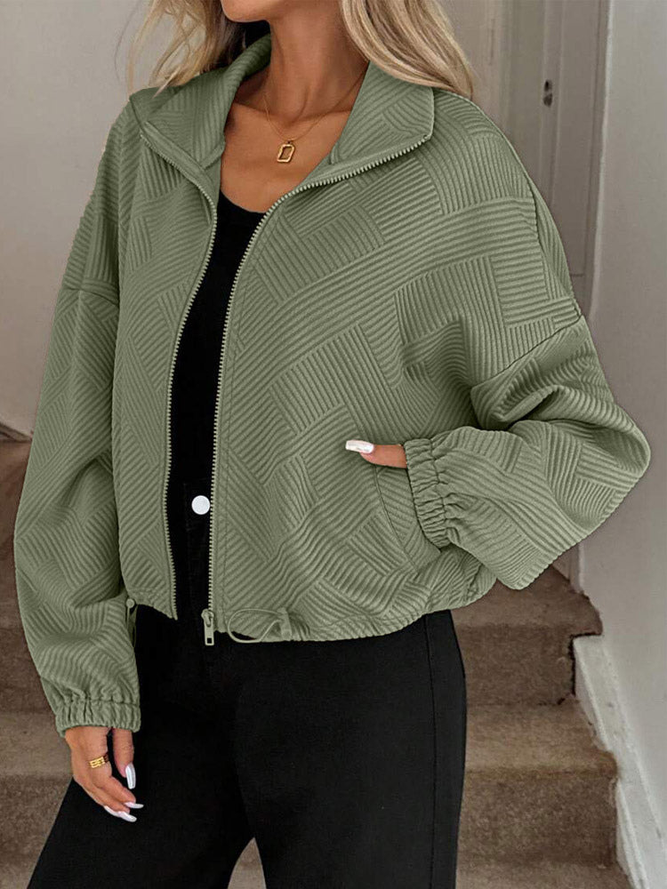 Navy Collared Short Jacket — view 4