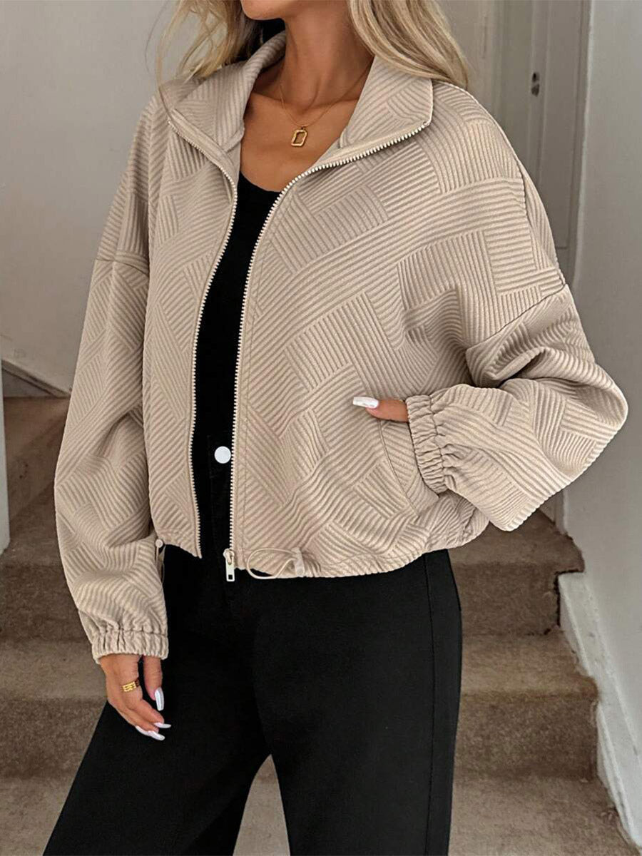 Navy Collared Short Jacket — view 3