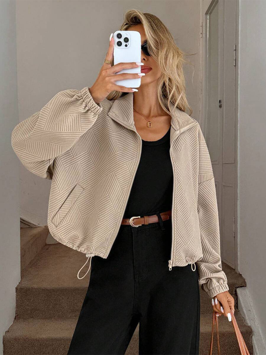 Navy Collared Short Jacket — view 2