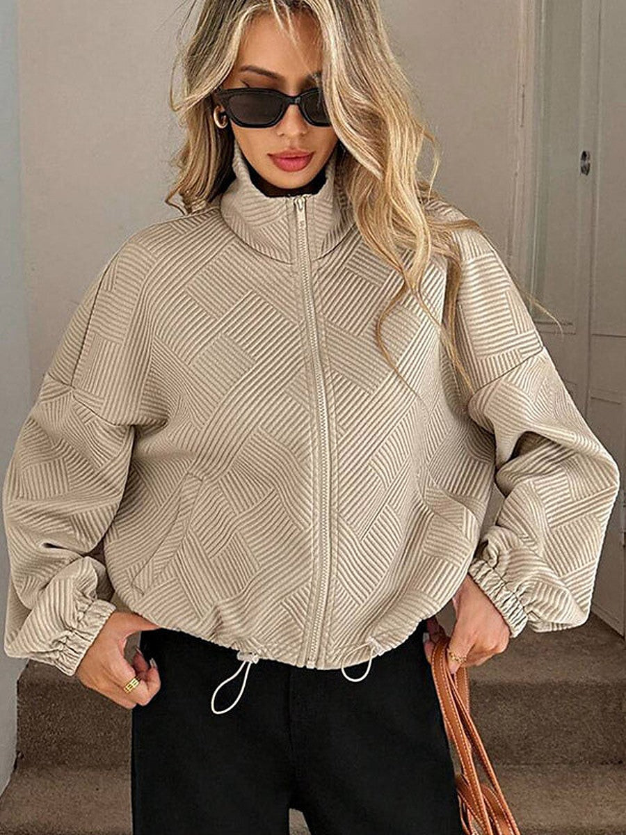 Navy Collared Short Jacket — view 1