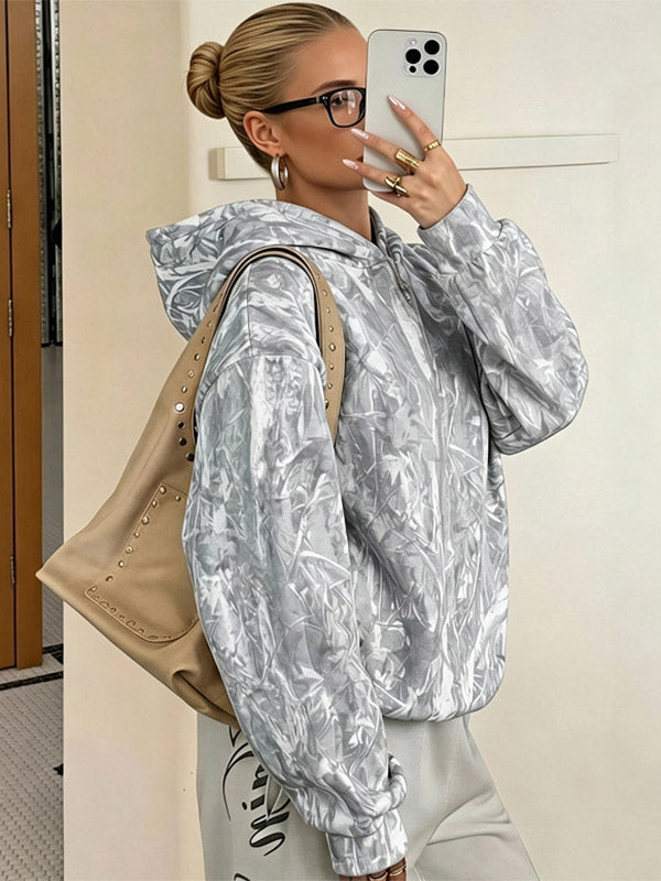 Grey Leopard Print Hoodie — view 5
