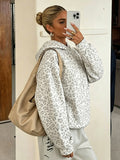 Grey Leopard Print Hoodie — view 3
