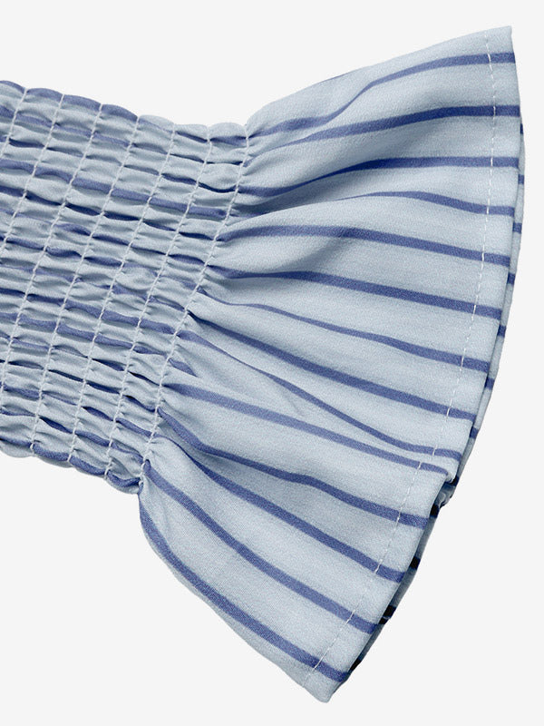 Blue Collared Striped Blouse — view 3