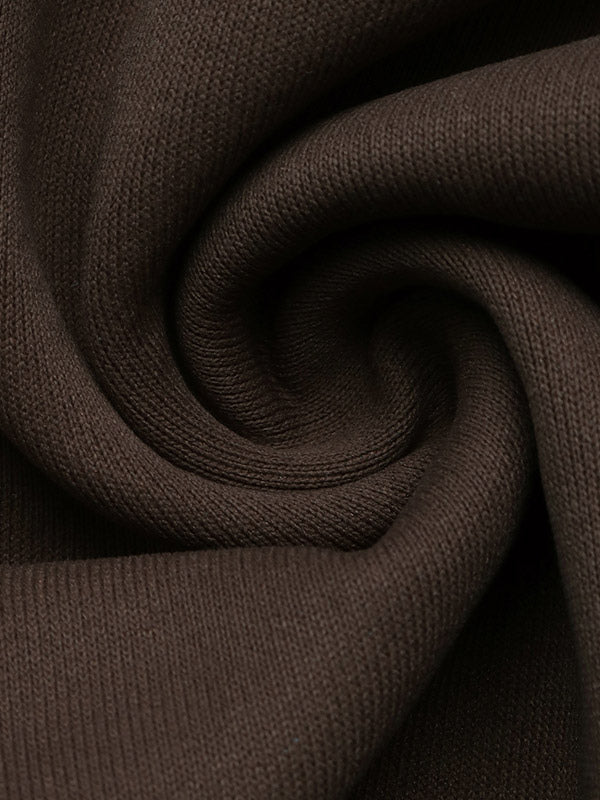 Brown Long-Sleeve Collared Blouse — view 6