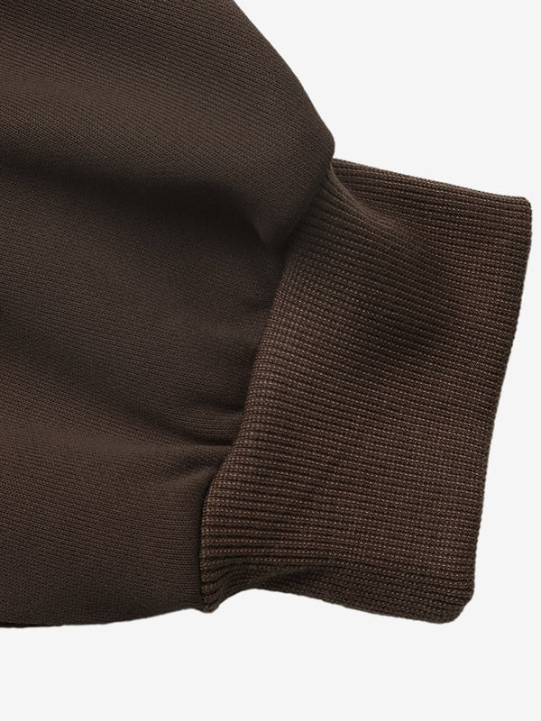 Brown Long-Sleeve Collared Blouse — view 4