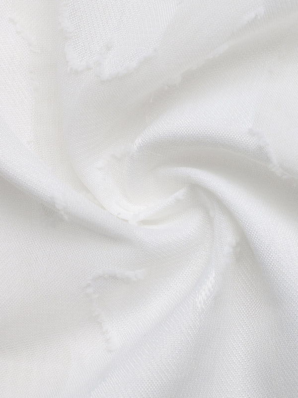 White Sheer Jacquard Blouse — view 4