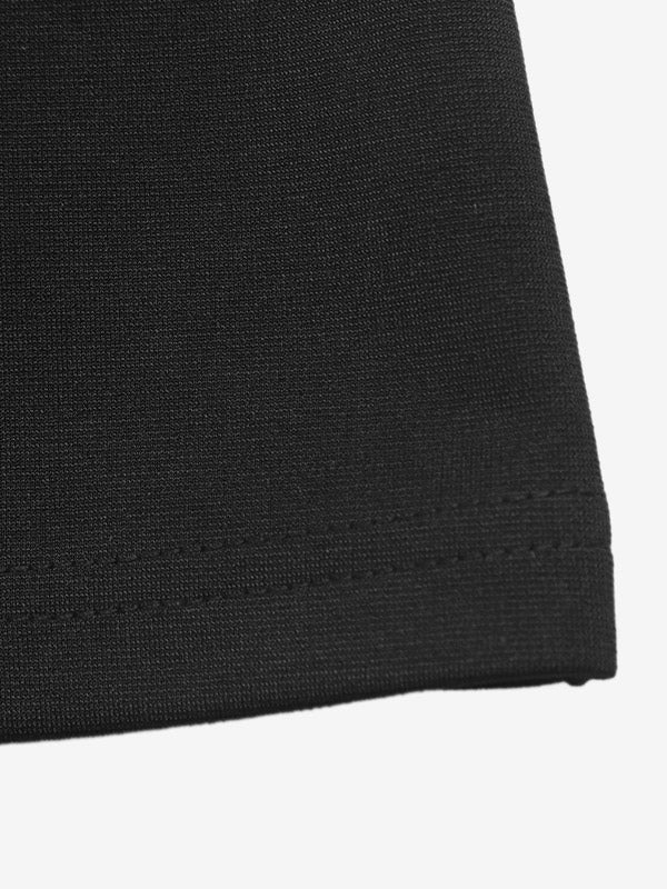 Black Long-Sleeve Collared Side Split Dress — view 4