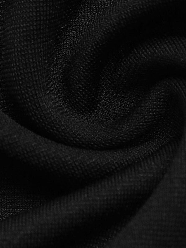 Black Long-Sleeve Collared Side Split Dress — view 3