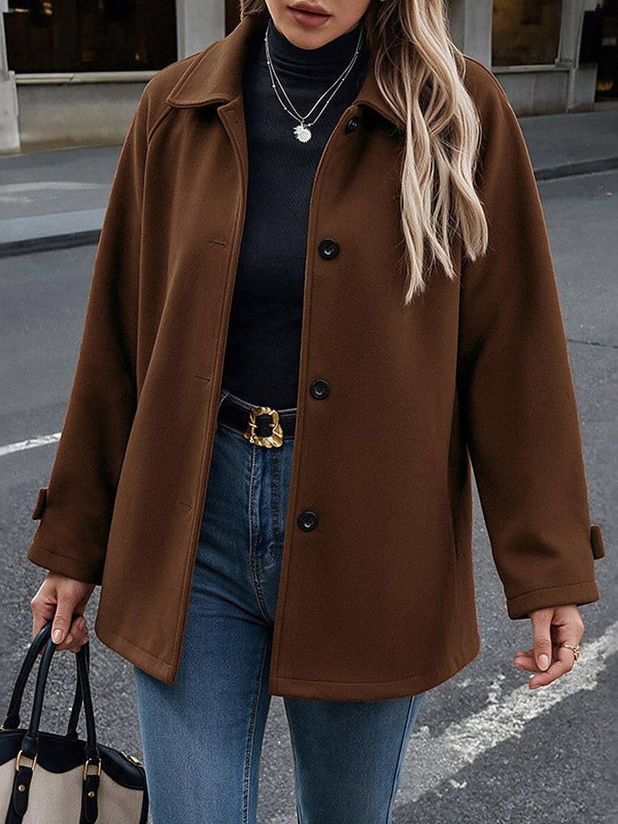 Brown Collared Short Coat — view 1