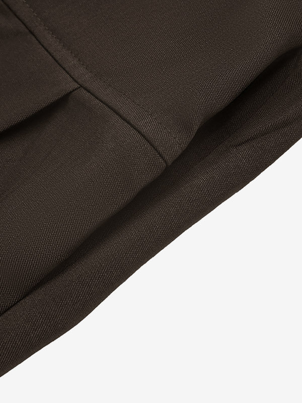 Brown High-Waisted Wide-Leg Trousers — view 3