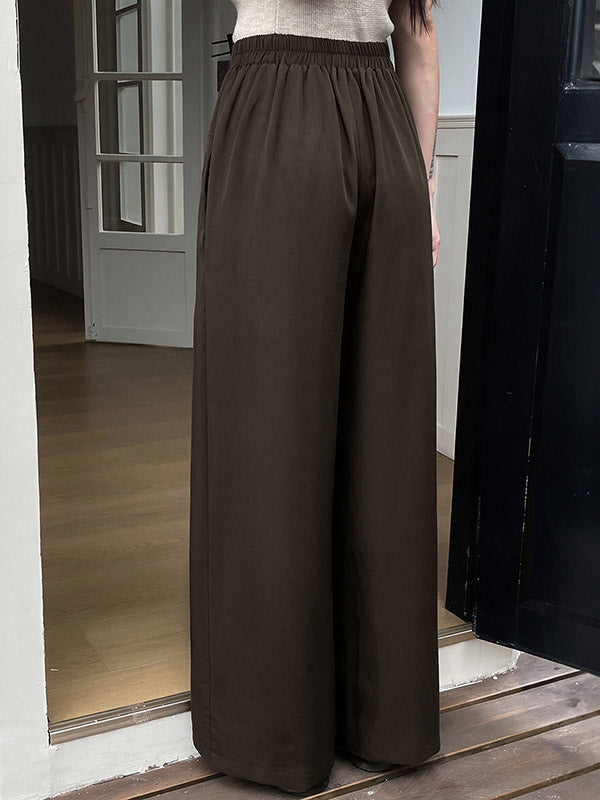 Brown High-Waisted Wide-Leg Trousers — view 2