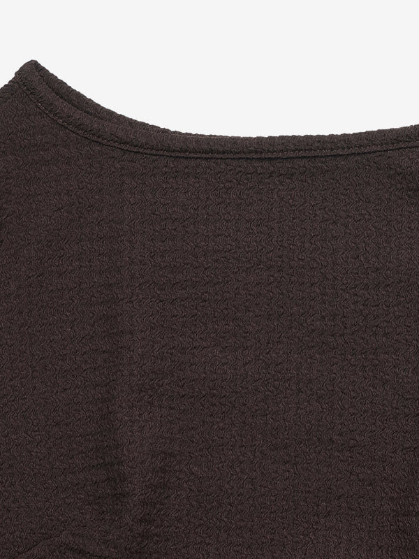 Brown Long-Sleeve Round-Neck Ruffle Jumper Dress — view 3