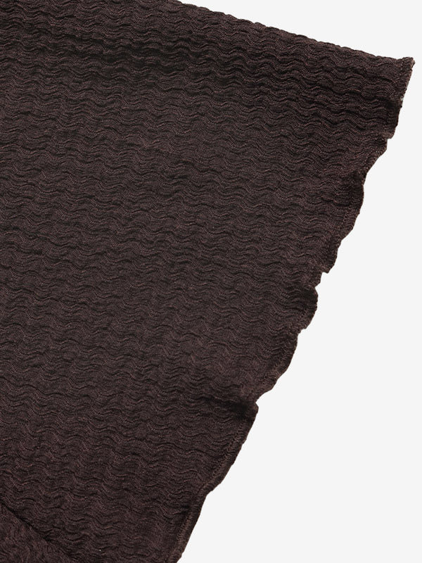 Brown Long-Sleeve Round-Neck Ruffle Jumper Dress — view 4