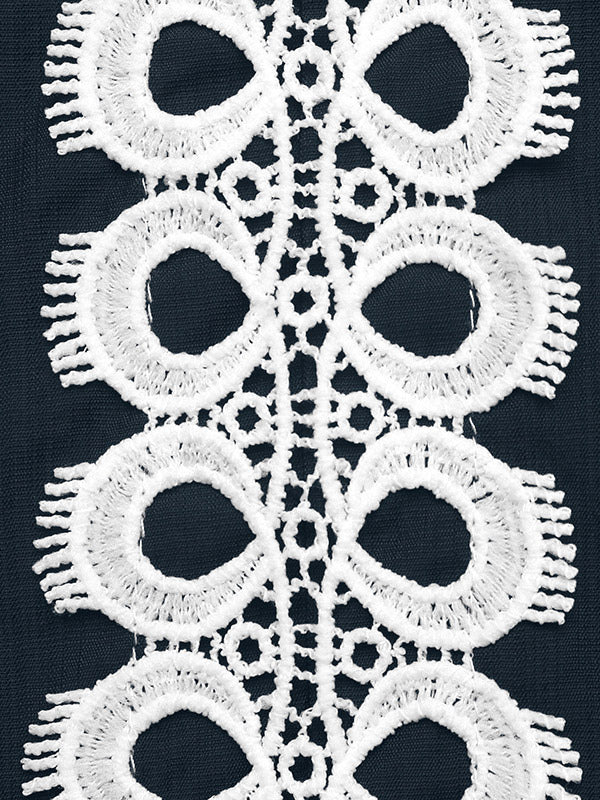 Navy Long-Sleeve Lace Blouse — view 5