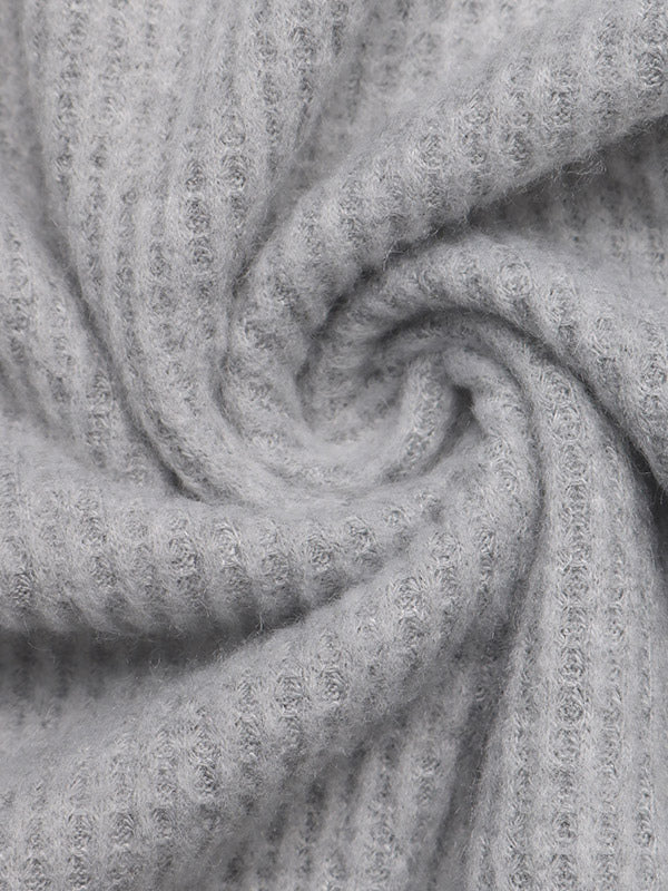 Grey V-Neck Relaxed Knitted Jumper — view 6