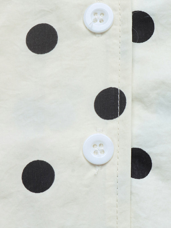 Apricot Collared Polka Dot Coat — view 6