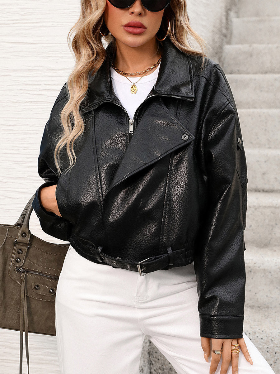 Black Belted Pockets Short Jacket — view 2