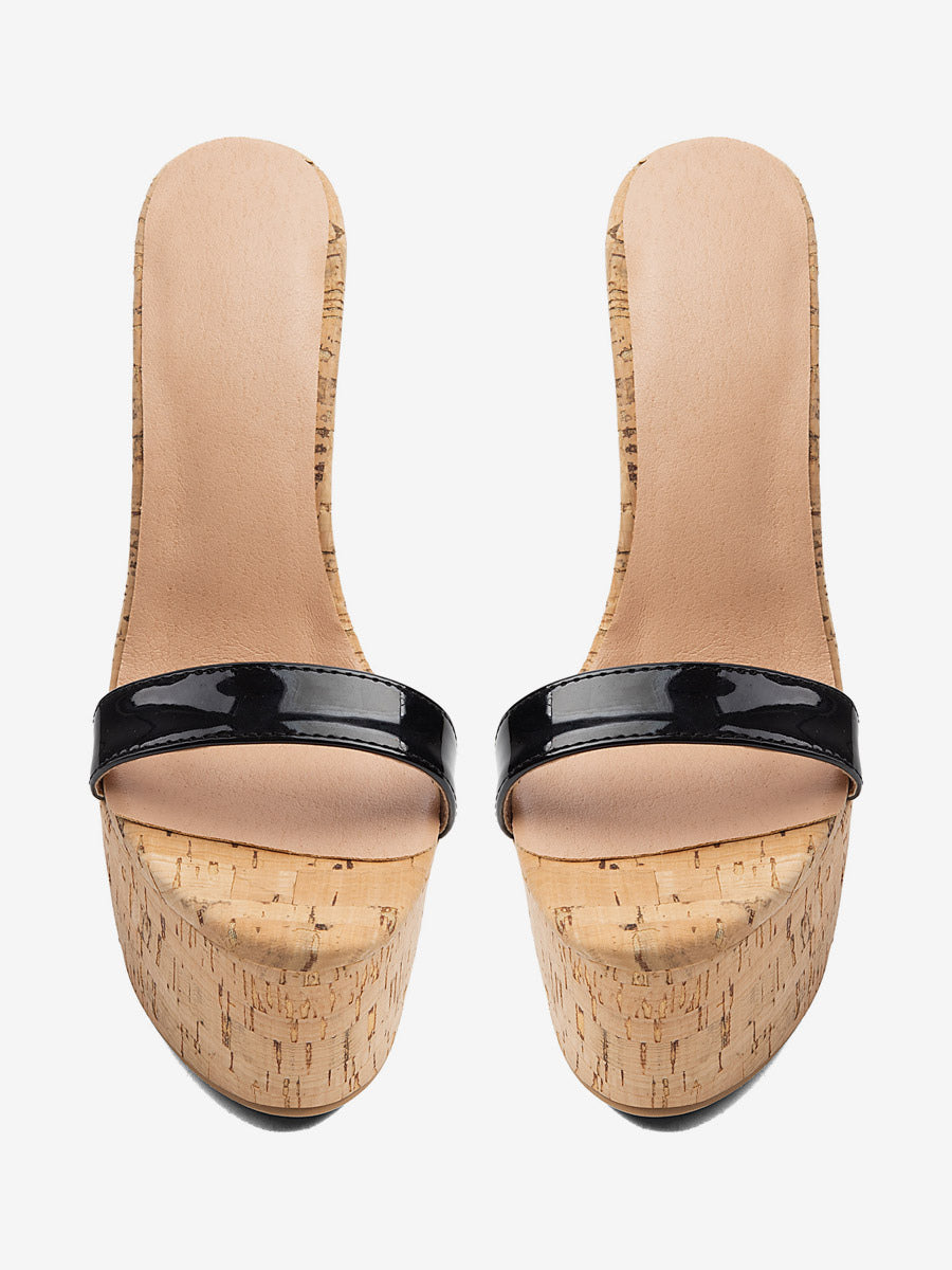 black open toe platform stiletto sandals — view 4