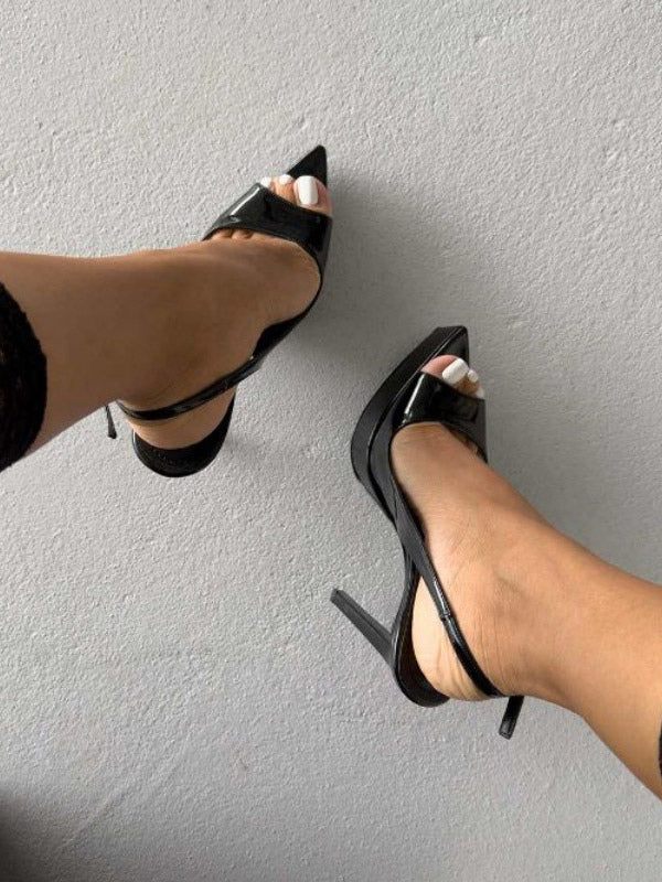 apricot open toe slingback platform court shoes — view 4
