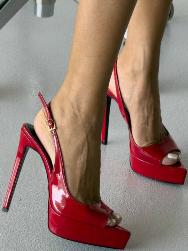 apricot open toe slingback platform court shoes — view 12