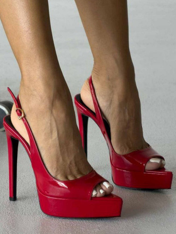 apricot open toe slingback platform court shoes — view 10