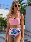 Purple Lace-Up Square-Neck Swimsuit — view 1