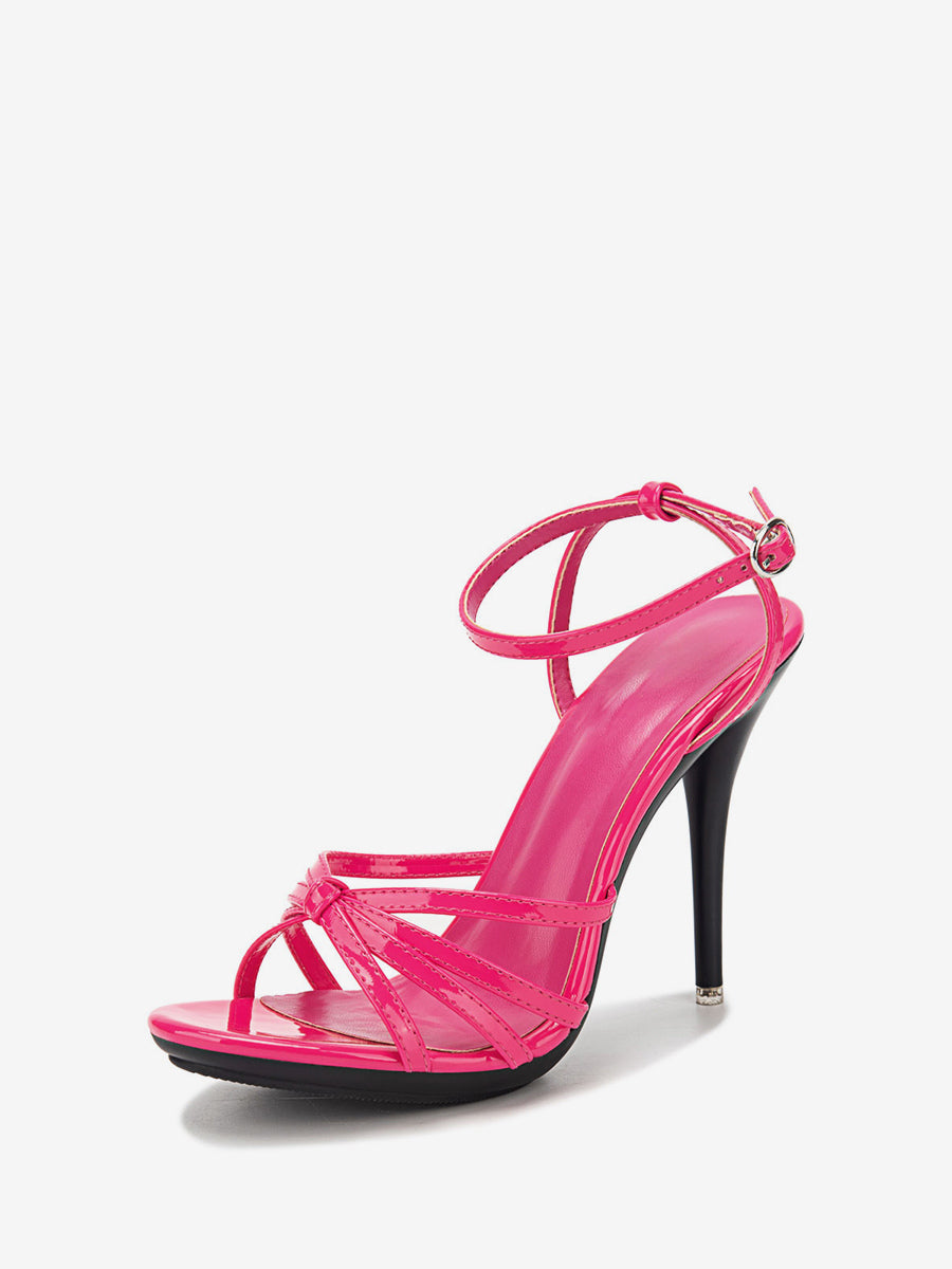 Gold Stiletto Strappy Sandals — view 4
