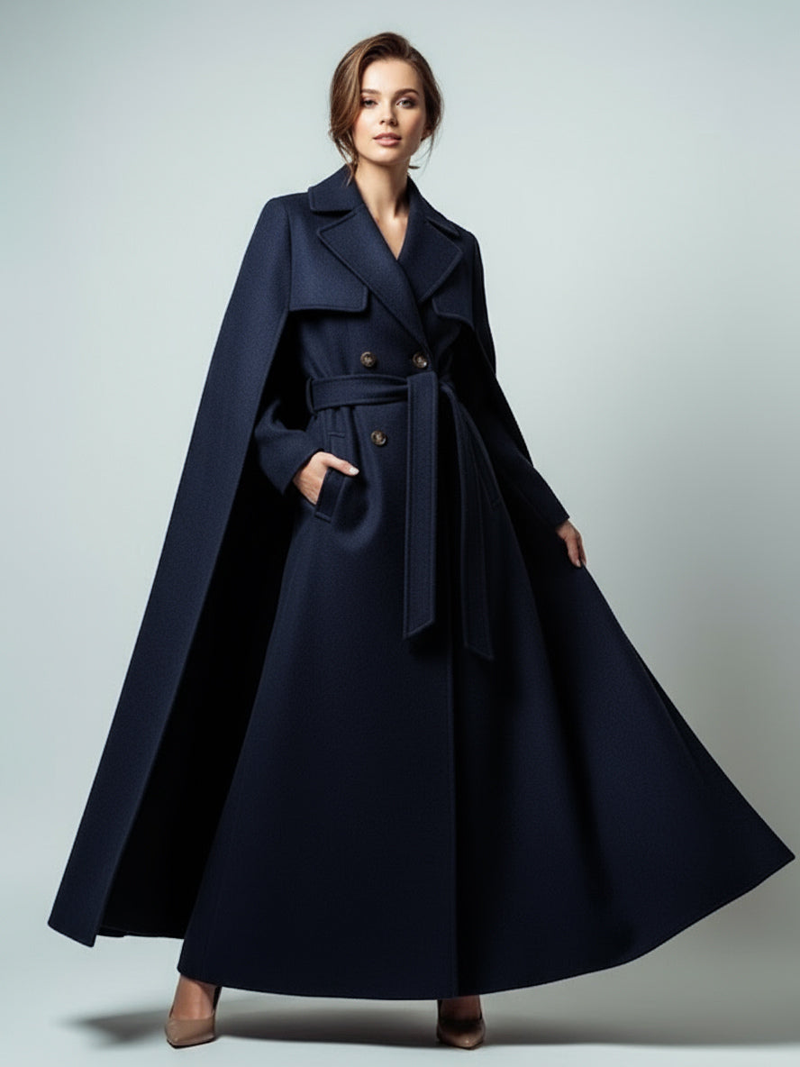 Green Belted Double-Breasted Maxi Coat — view 13