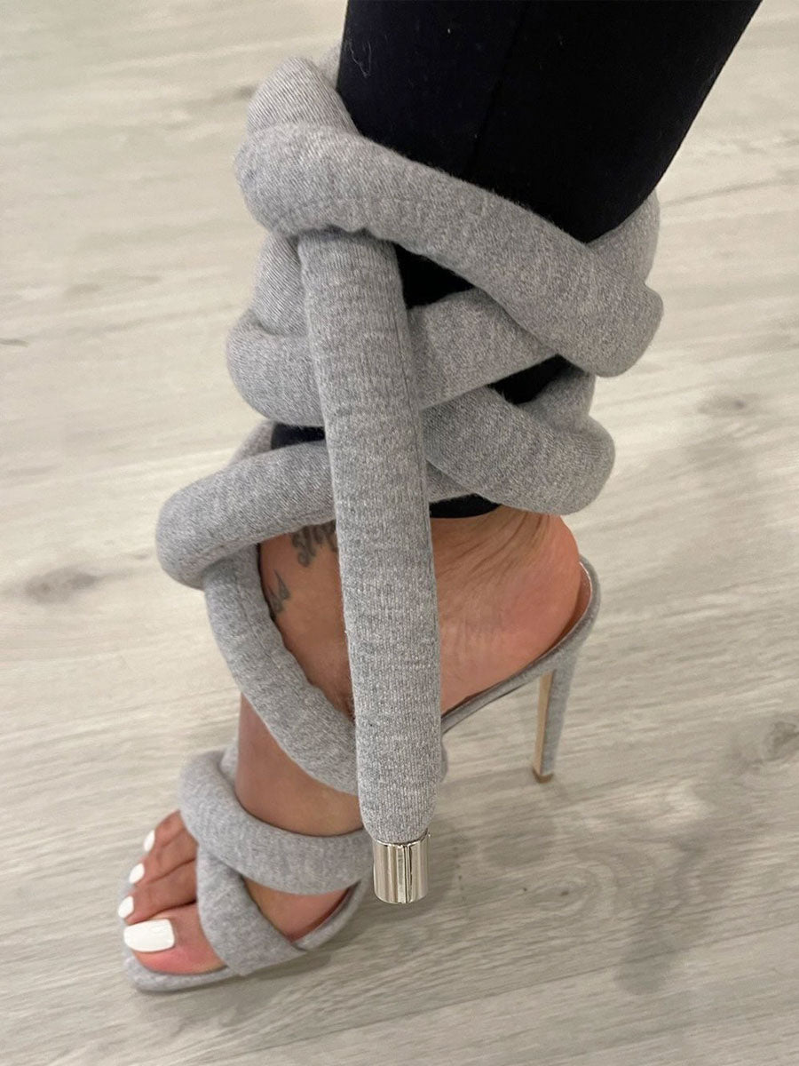 Rose Lace-Up Gladiator Sandals — view 1