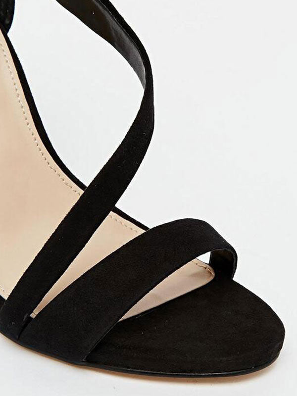Black Open-Toe Strappy Sandals — view 7