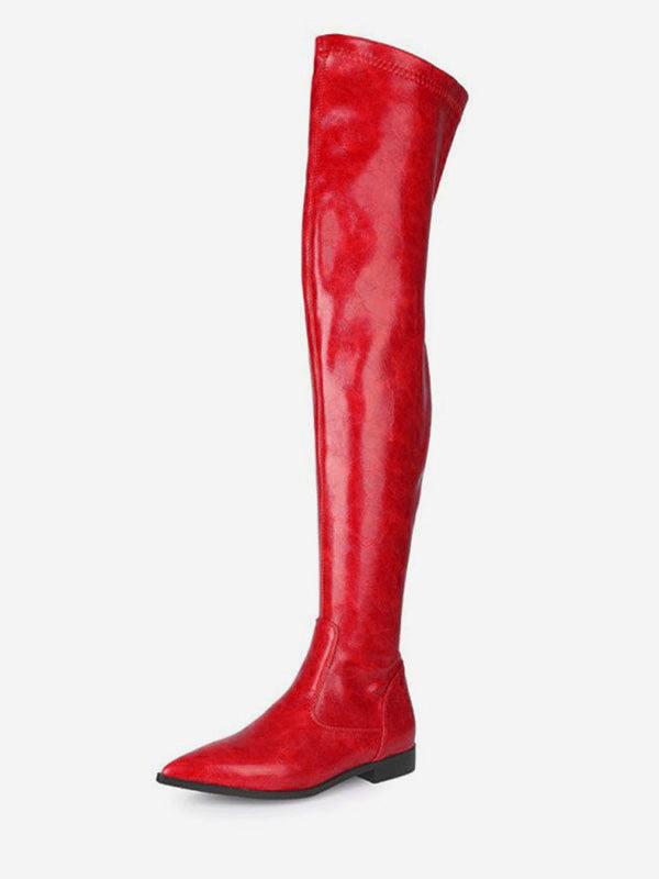 apricot pointed toe over the knee boots — view 4