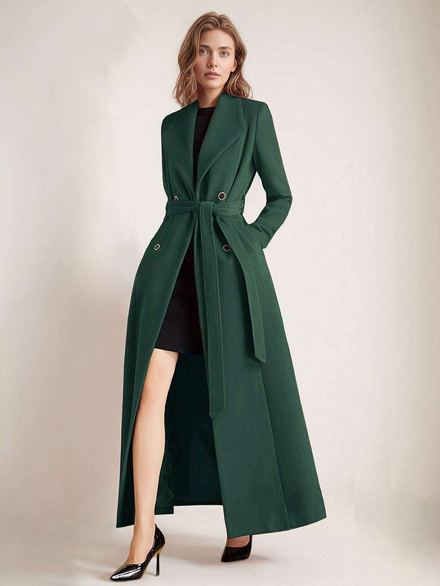 Green Double-Breasted Maxi Coat — view 7