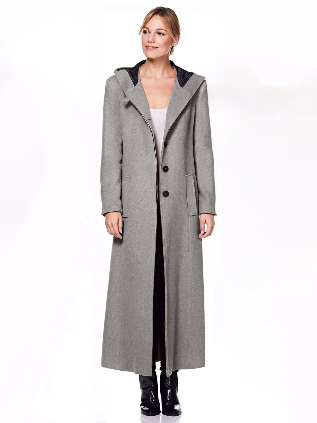 Green Wrap Hooded Maxi Coat — view 5
