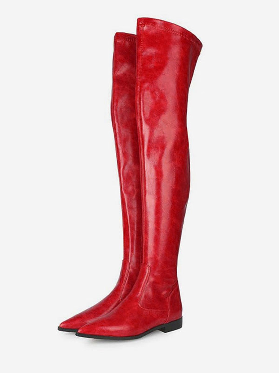 Apricot Pointed-Toe Over-The-Knee Boots — view 1