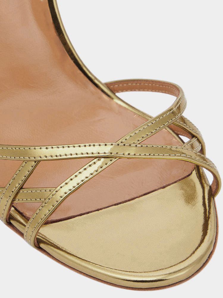 gold ankle strap sandals — view 3