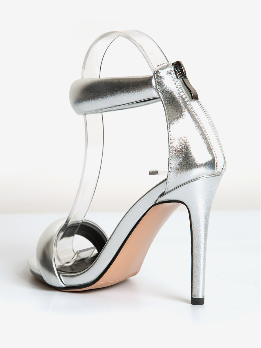 gold open toe ankle strap metallic sandals — view 11