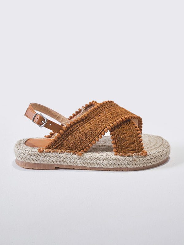 Apricot Round-Toe Lace-Up Sandals — view 7