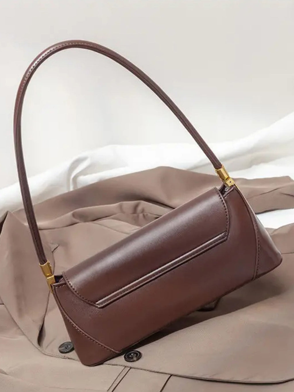 brown leather handbag — view 5