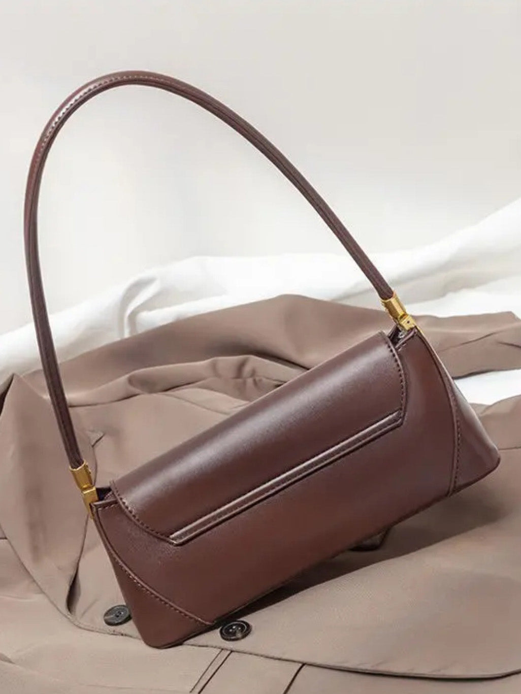 brown leather handbag — view 5