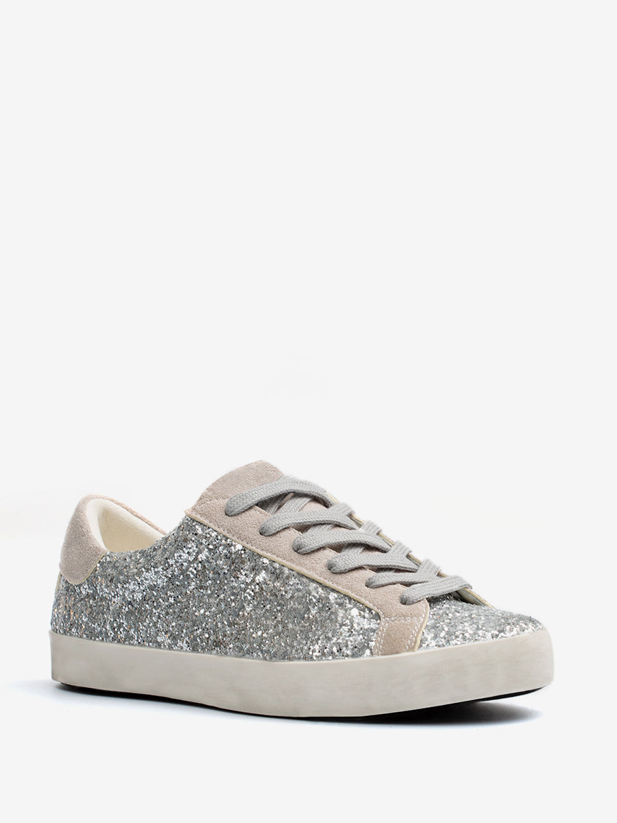Black Lace-Up Metallic Trainers — view 2