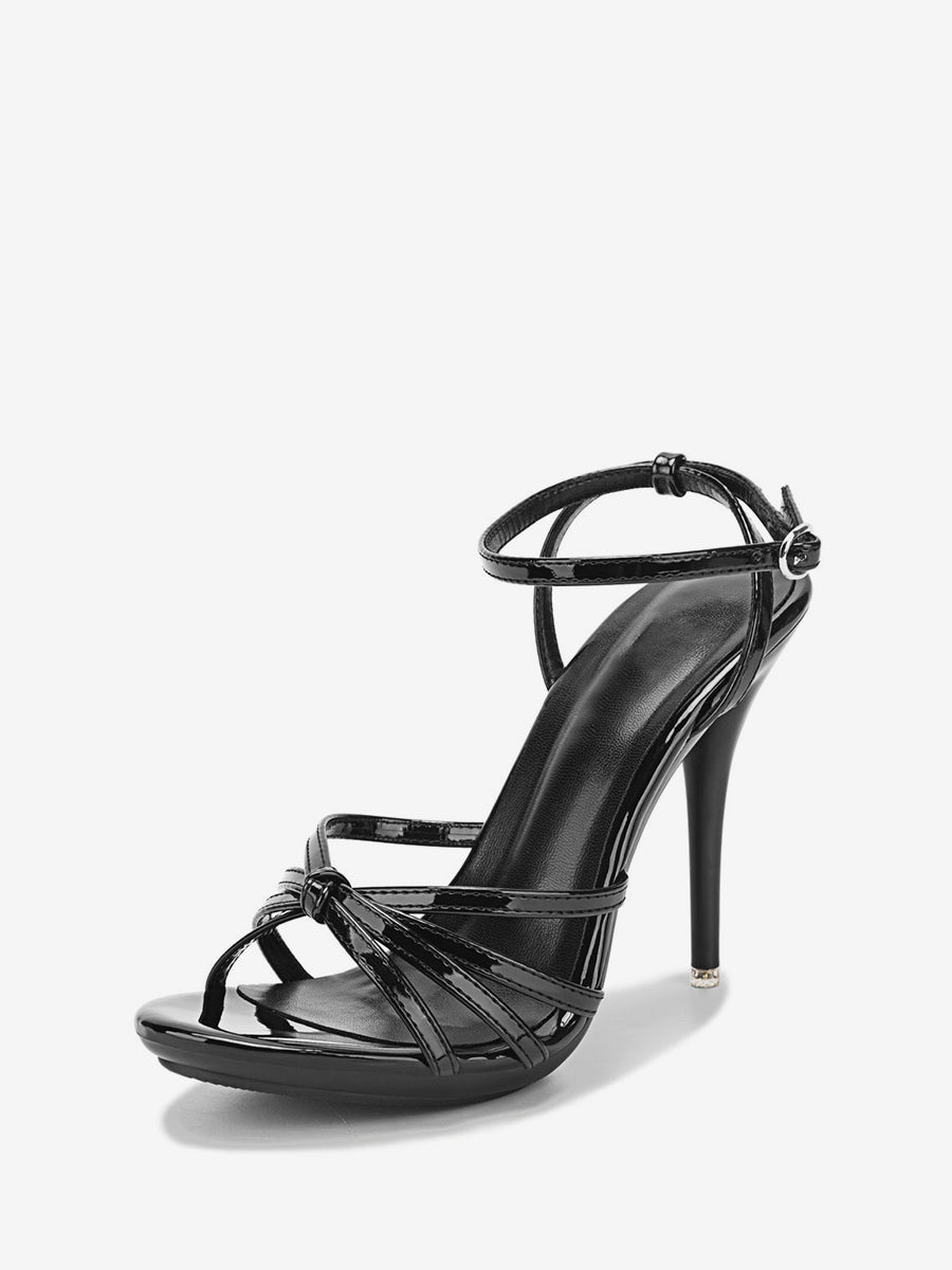 Gold Stiletto Strappy Sandals — view 6