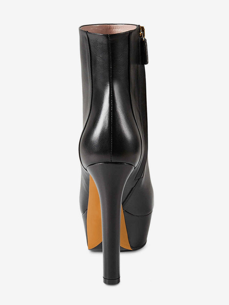 python round toe platform ankle boots — view 3