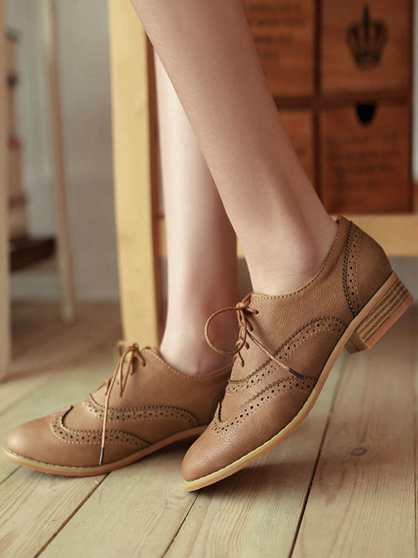 Brown Lace-Up Loafers — view 2