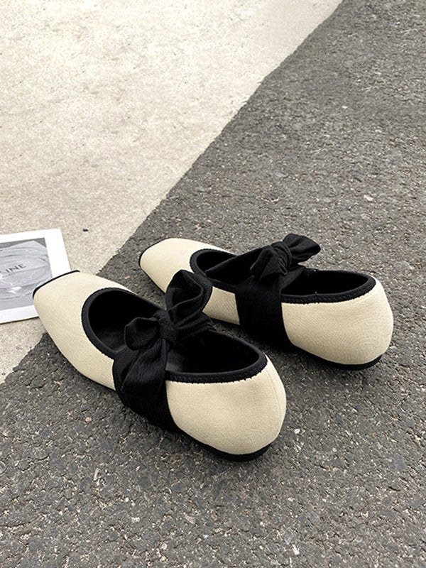 apricot square toe lace up ballet flats — view 9