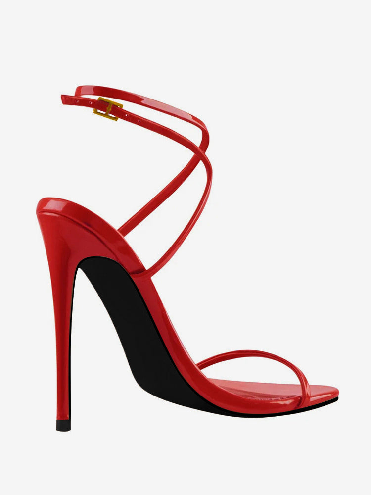 Green Open-Toe Stiletto Sandals — view 3