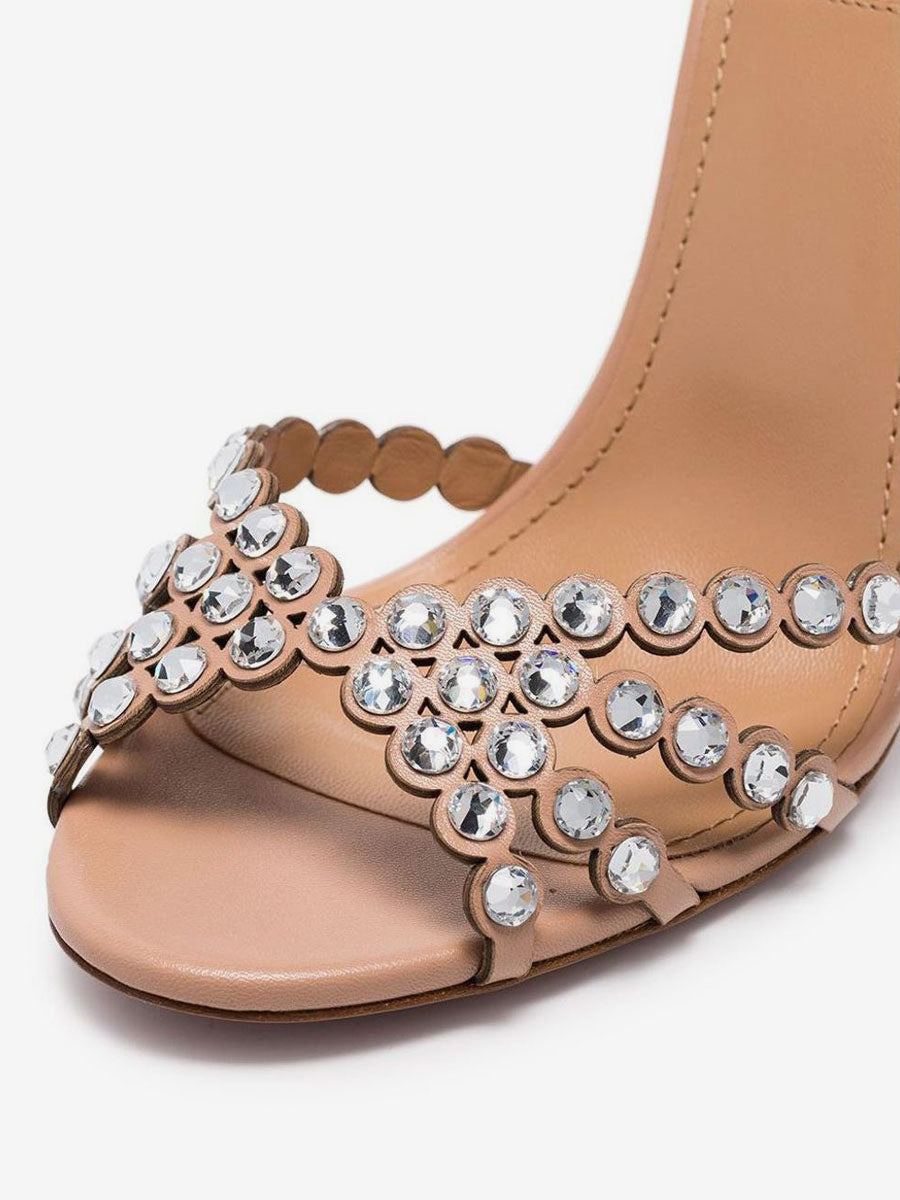 transparent open toe ankle strap stiletto sandals — view 8