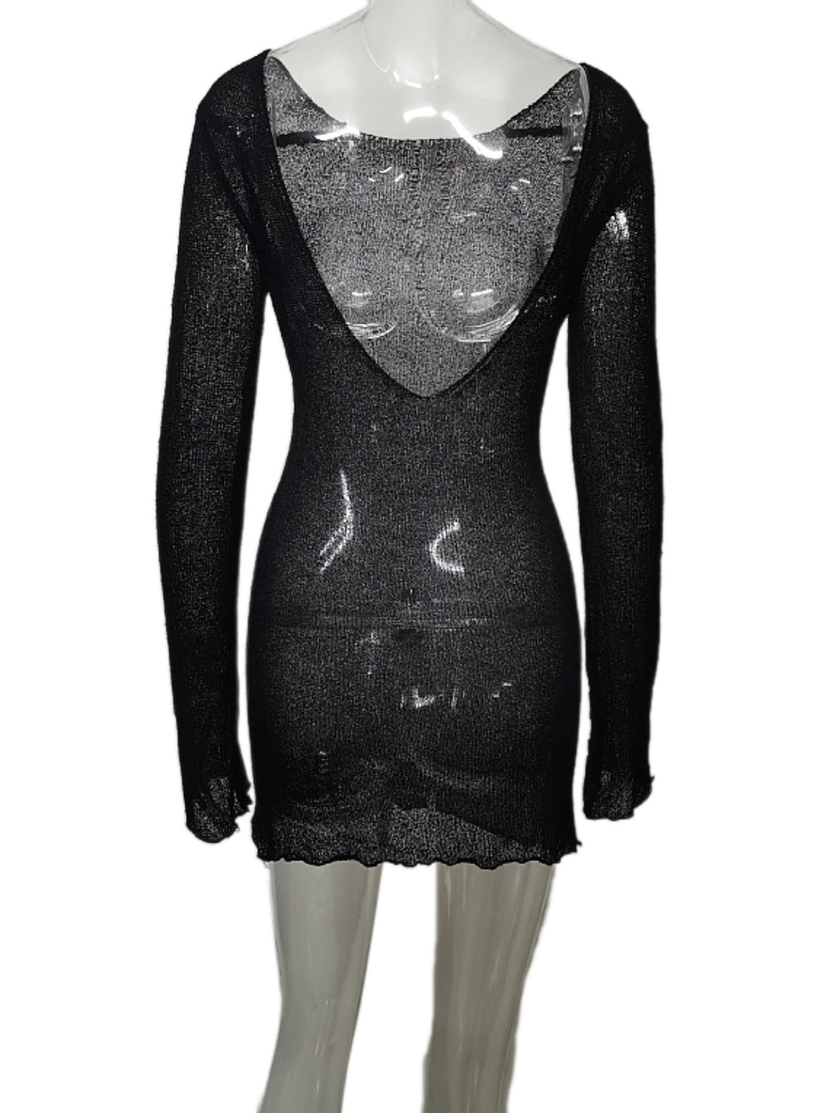 black long sleeve beach cover up — view 12